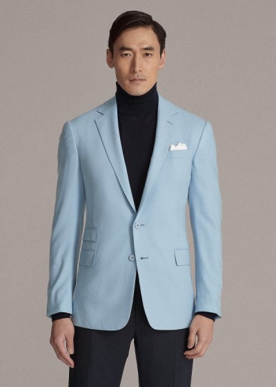 Blazer Ralph Lauren Hombre Azules Claro - Kent Handmade - IYLFS4203
